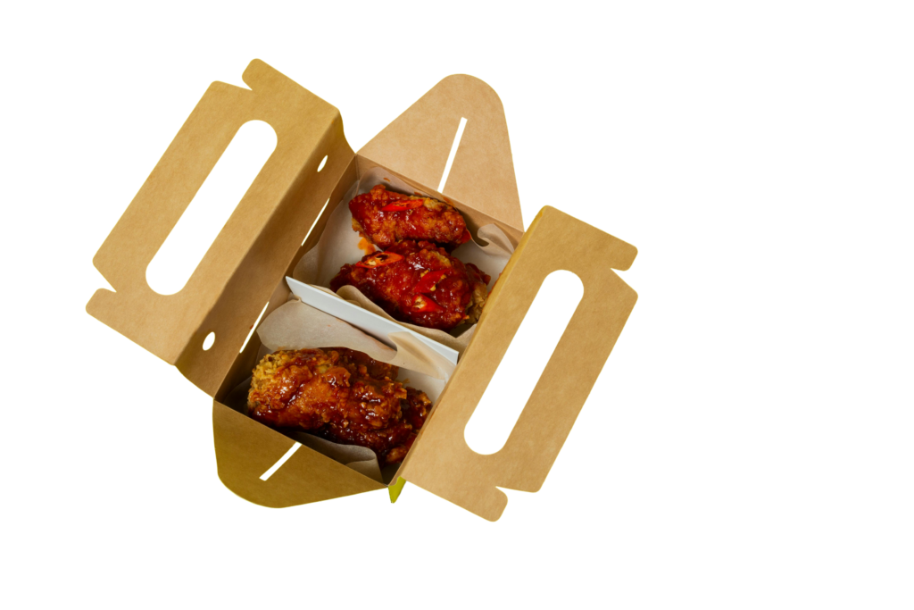 Crispy chicken wings takeout from local restaurant