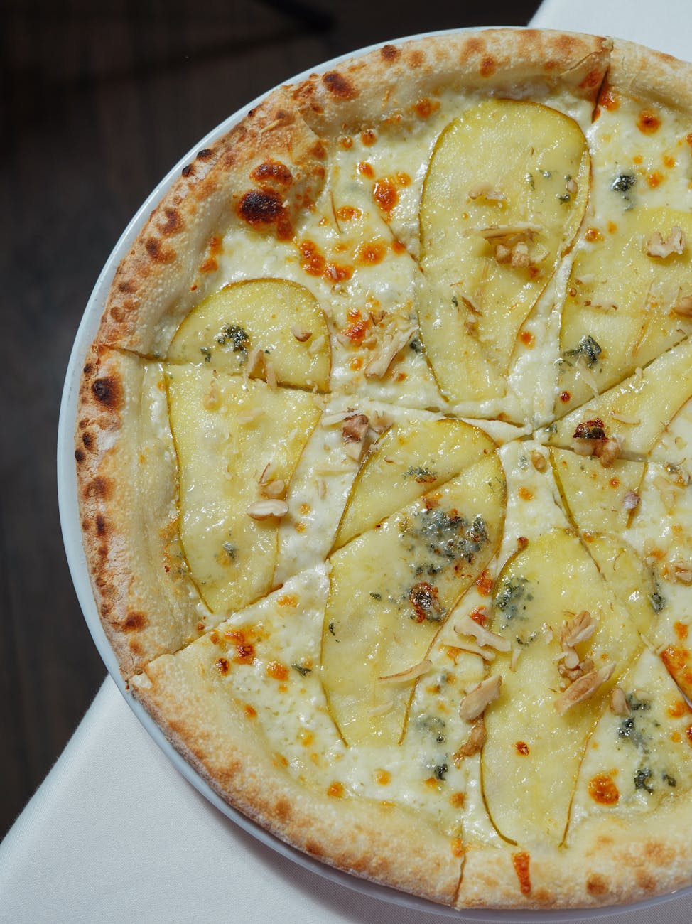 Order pizza with white sauce from local pizzeria